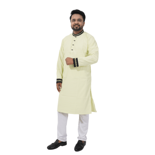 Elegant Light Yellow Panjabi for Men