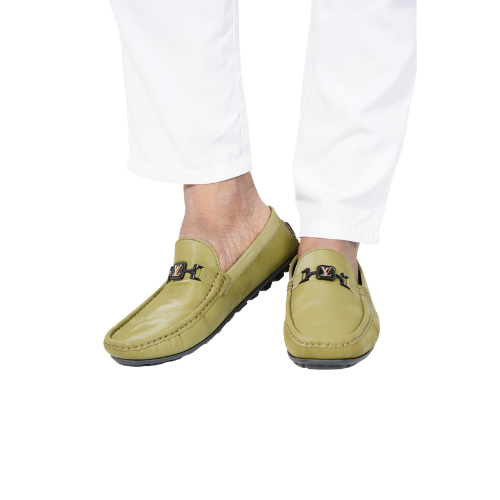 Premium  Green Leather Loafers for Men